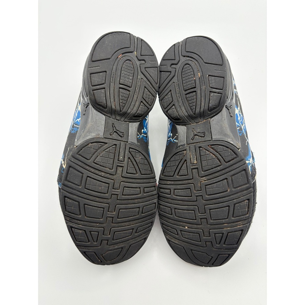 Puma Axelion Lightning Sneakers Kids Size 2C Black Blue Athletic Running Shoes - Picture 9 of 9